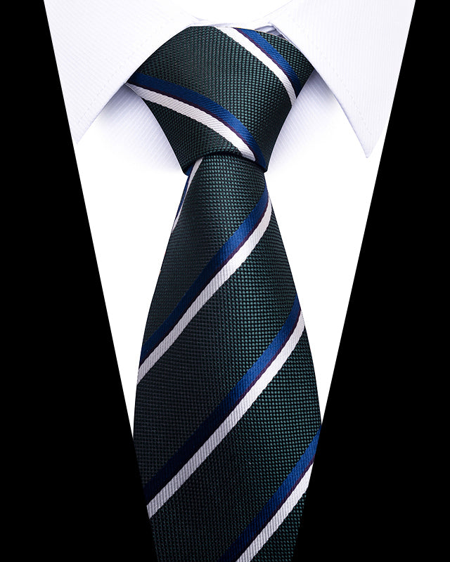 Men's Neckties - Formal Classic Patterned Tie (50 Style Options) Forest Green Stripe Belts & Ties - Tophatter Daily Deals
