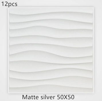 3D solid background wall panel Matte silverB12pc 50X50 0 - Tophatter Daily Deals