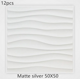 3D solid background wall panel Matte silverB12pc 50X50 0 - Tophatter Daily Deals