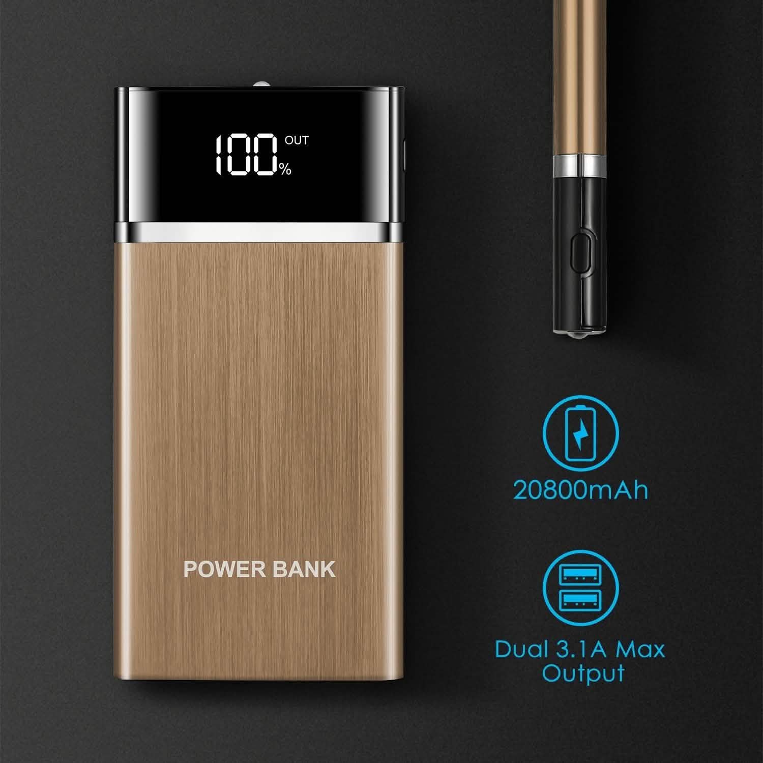 20800mAh Power Bank 76.96W External Battery Pack Mobile Accessories - Tophatter Daily Deals