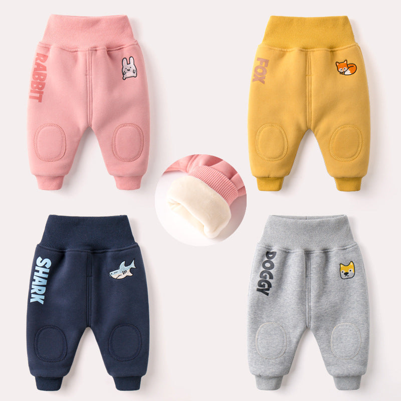 Baby winter plus velvet big PP pants 0 - Tophatter Daily Deals