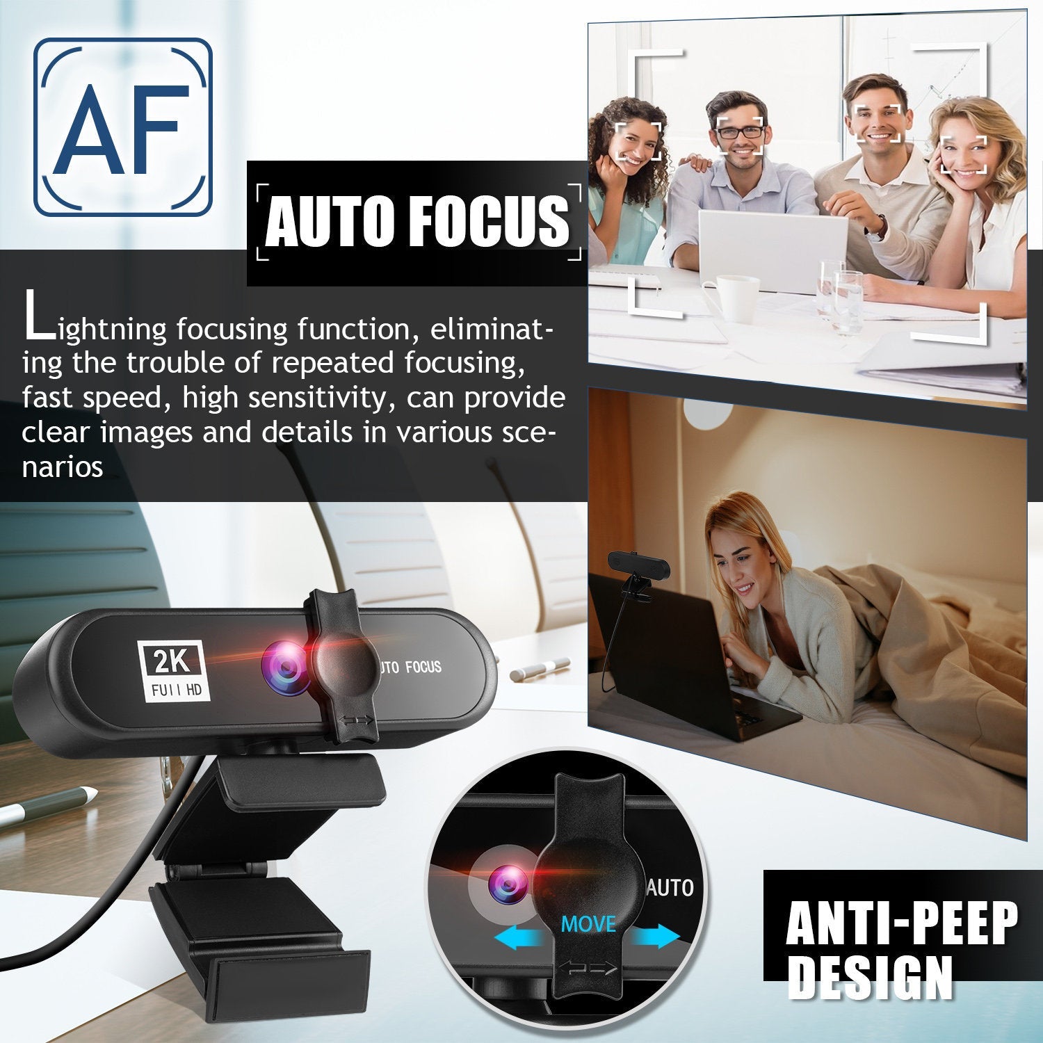 Beauty 4K Auto Focus Computer Camera Network USB Live Webcam 0 - Tophatter Daily Deals