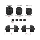 Adjustable Dumbbells and Barbell Set - 20KG Barbell & Dumbbell Fitness Exercise Home Gym Plate Bar Clamp Rod (Yellow) Exercise & Fitness - Tophatter Daily Deals