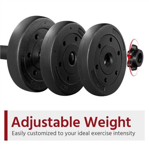 Adjustable Dumbbells and Barbell Set - 20KG Barbell & Dumbbell Fitness Exercise Home Gym Plate Bar Clamp Rod (Yellow) Exercise & Fitness - Tophatter Daily Deals