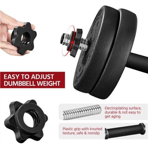 Adjustable Dumbbells and Barbell Set - 20KG Barbell & Dumbbell Fitness Exercise Home Gym Plate Bar Clamp Rod (Yellow) Exercise & Fitness - Tophatter Daily Deals