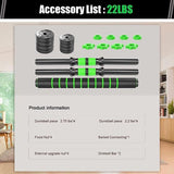 20 Kg Adjustable Dumbbells Set - 20kg Gym Weights Dumbbells and Barbel Set Adjustable Weights Indoor/outdoor, Best Option for Home Gyms Sports & Outdoor - Tophatter Daily Deals