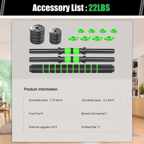 20 Kg Adjustable Dumbbells Set - 20kg Gym Weights Dumbbells and Barbel Set Adjustable Weights Indoor/outdoor, Best Option for Home Gyms Sports & Outdoor - Tophatter Daily Deals