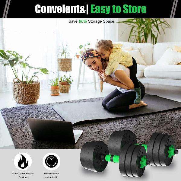 20 Kg Adjustable Dumbbells Set - 20kg Gym Weights Dumbbells and Barbel Set Adjustable Weights Indoor/outdoor, Best Option for Home Gyms Sports & Outdoor - Tophatter Daily Deals