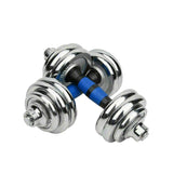 Adjustable Weight Dumbbell Set - 20kg Dumbbells Barbell Weights Set Chrome Cast Iron Home Gym UK Dumbbells & Barbells - Tophatter Daily Deals