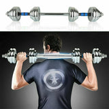 Adjustable Weight Dumbbell Set - 20kg Dumbbells Barbell Weights Set Chrome Cast Iron Home Gym UK Dumbbells & Barbells - Tophatter Daily Deals