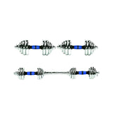 Adjustable Weight Dumbbell Set - 20kg Dumbbells Barbell Weights Set Chrome Cast Iron Home Gym UK Dumbbells & Barbells - Tophatter Daily Deals
