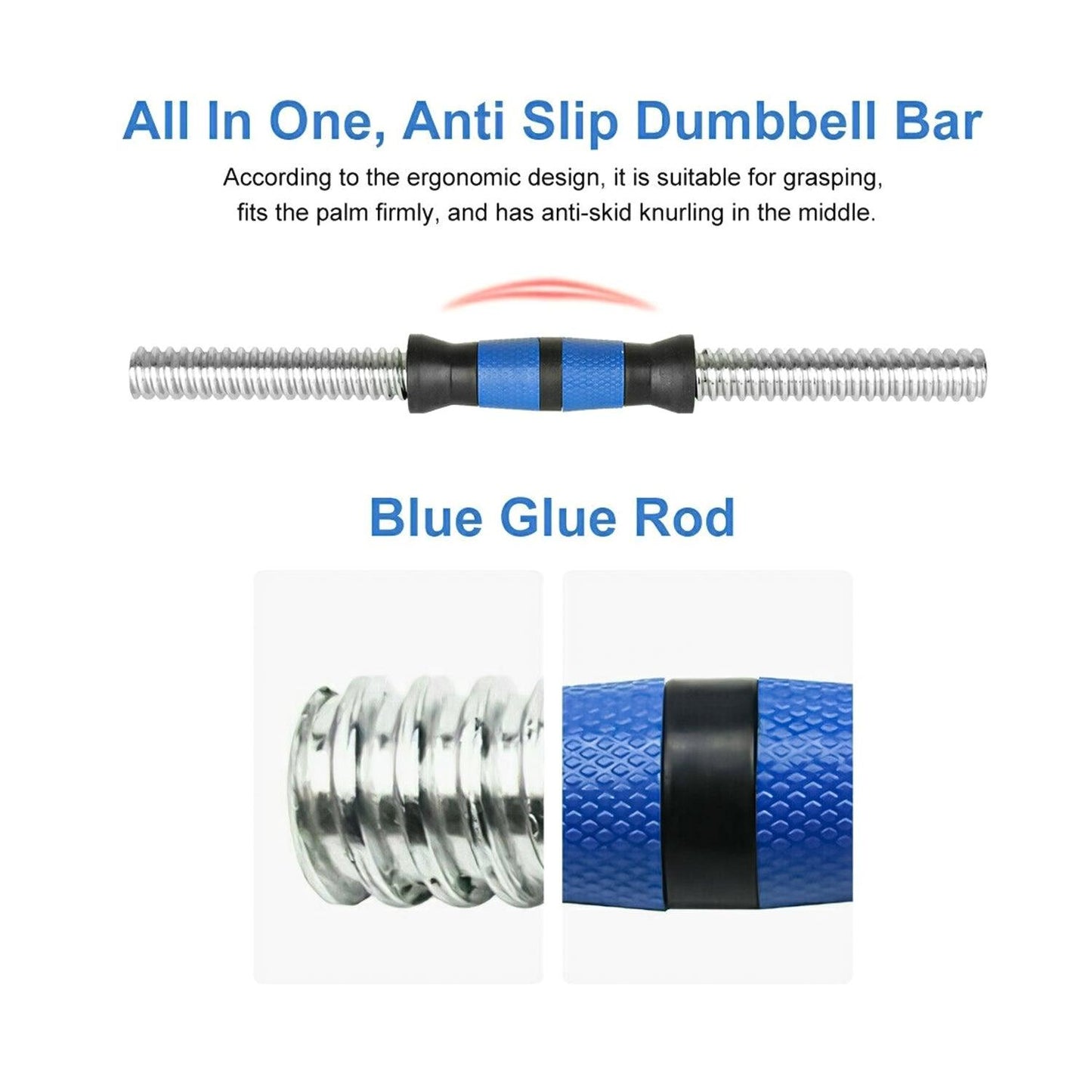 Adjustable Weight Dumbbell Set - 20kg Dumbbells Barbell Weights Set Chrome Cast Iron Home Gym UK Dumbbells & Barbells - Tophatter Daily Deals