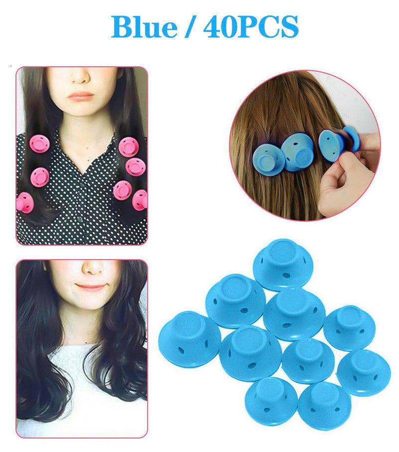 Silicone Hair Curlers - Spoolies Hair Curlers UK 20/40PCS No Heat Silicone DIY Soft Magic Hair Curlers Rollers Care Heatless Clip Hair Care - Tophatter Daily Deals