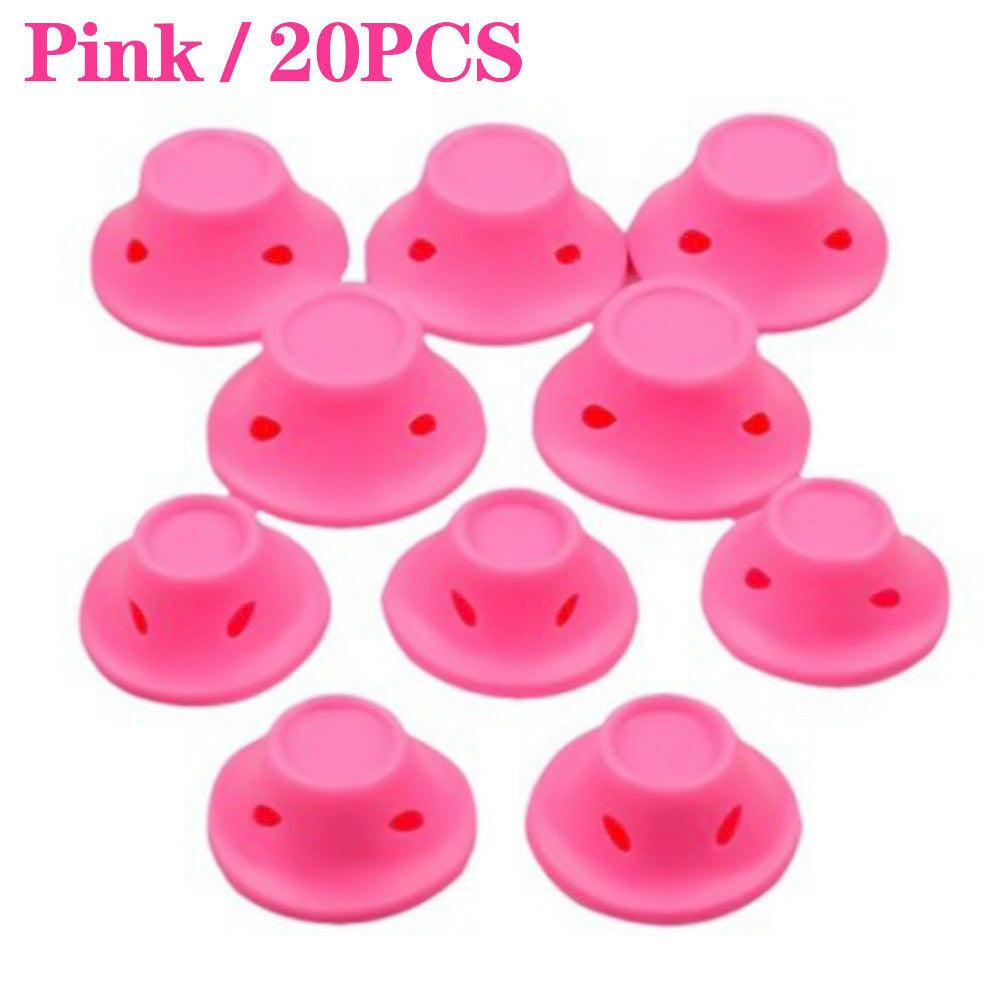 Silicone Hair Curlers - Spoolies Hair Curlers UK 20/40PCS No Heat Silicone DIY Soft Magic Hair Curlers Rollers Care Heatless Clip Pink 20pcs Hair Care - Tophatter Daily Deals