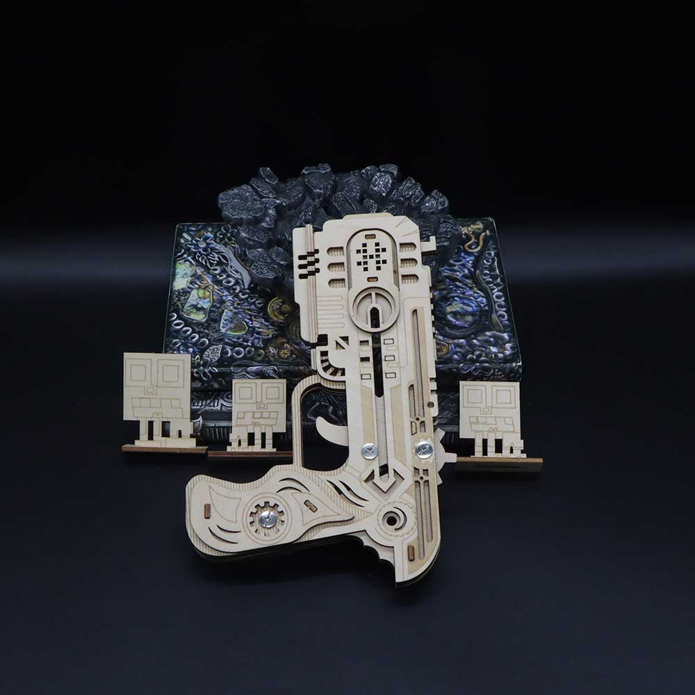 3D Wooden Kit Training Dragon Rubber Band Pistol Model Kit - Tophatter Daily Deals
