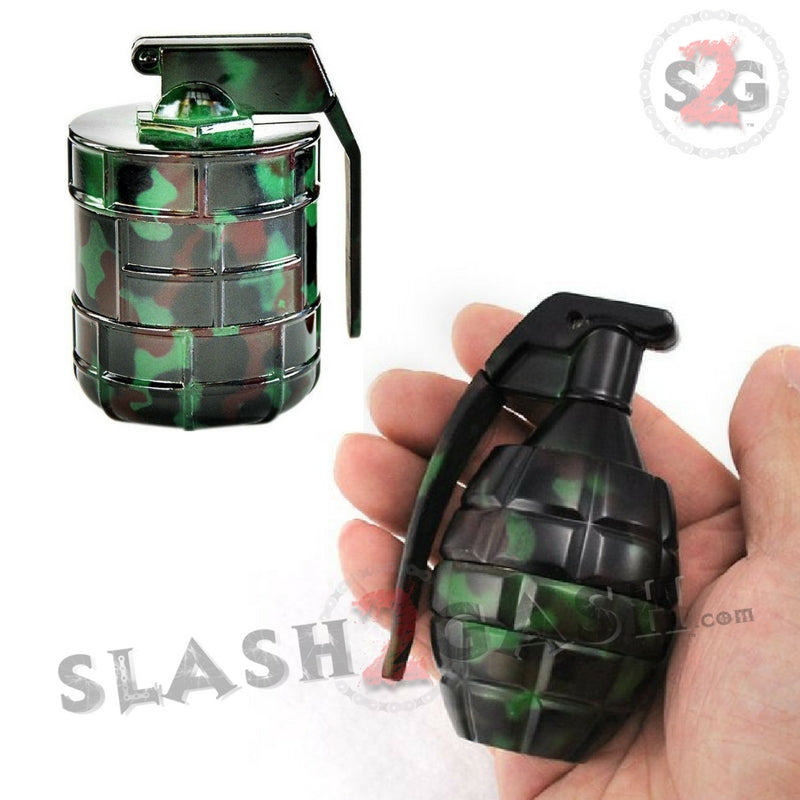 Camo Hand Grenade Tobacco Herb Grinder - 3 piece w/ Pin Handle Smoking Accessories - Tophatter Daily Deals
