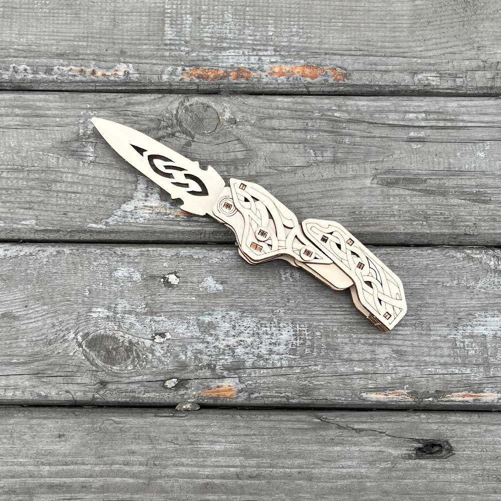 6 Cool Wooden Knife Model Kit 3D Blade Puzzle Toy - Tophatter Daily Deals