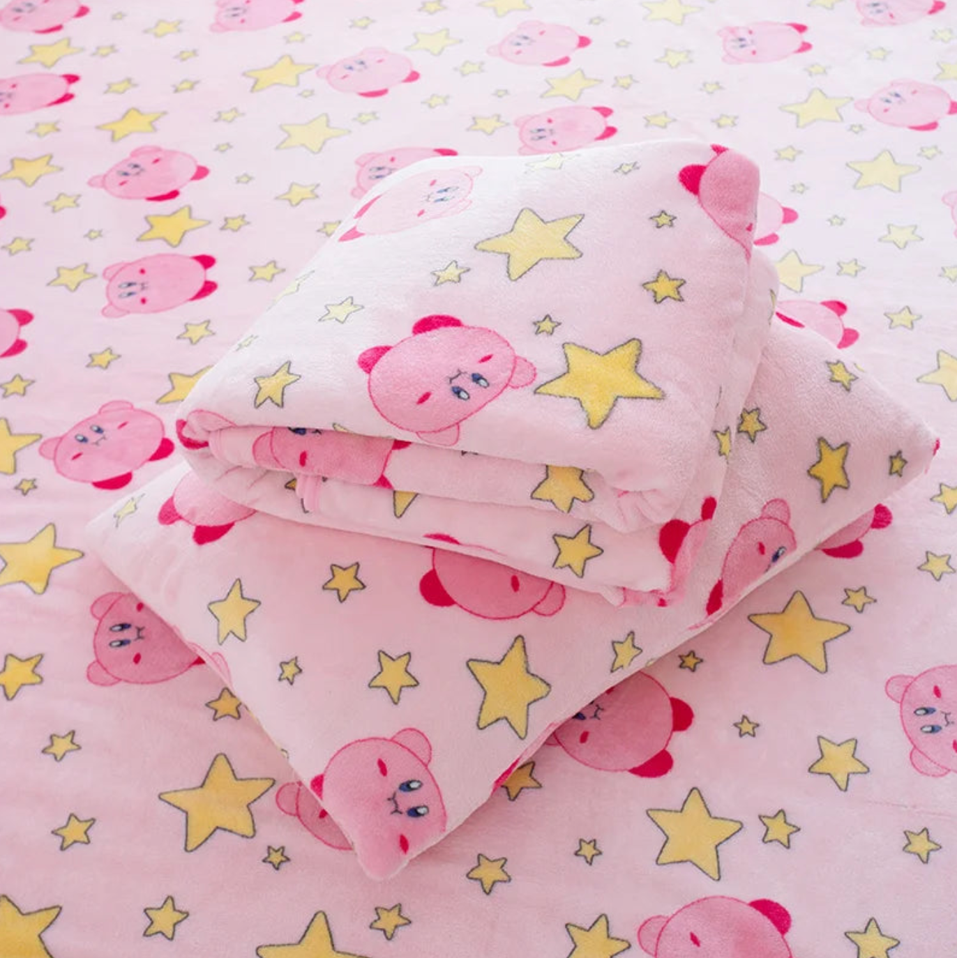 Kirby Flannel Plush Blanket Throw Pink Anime - Tophatter Daily Deals