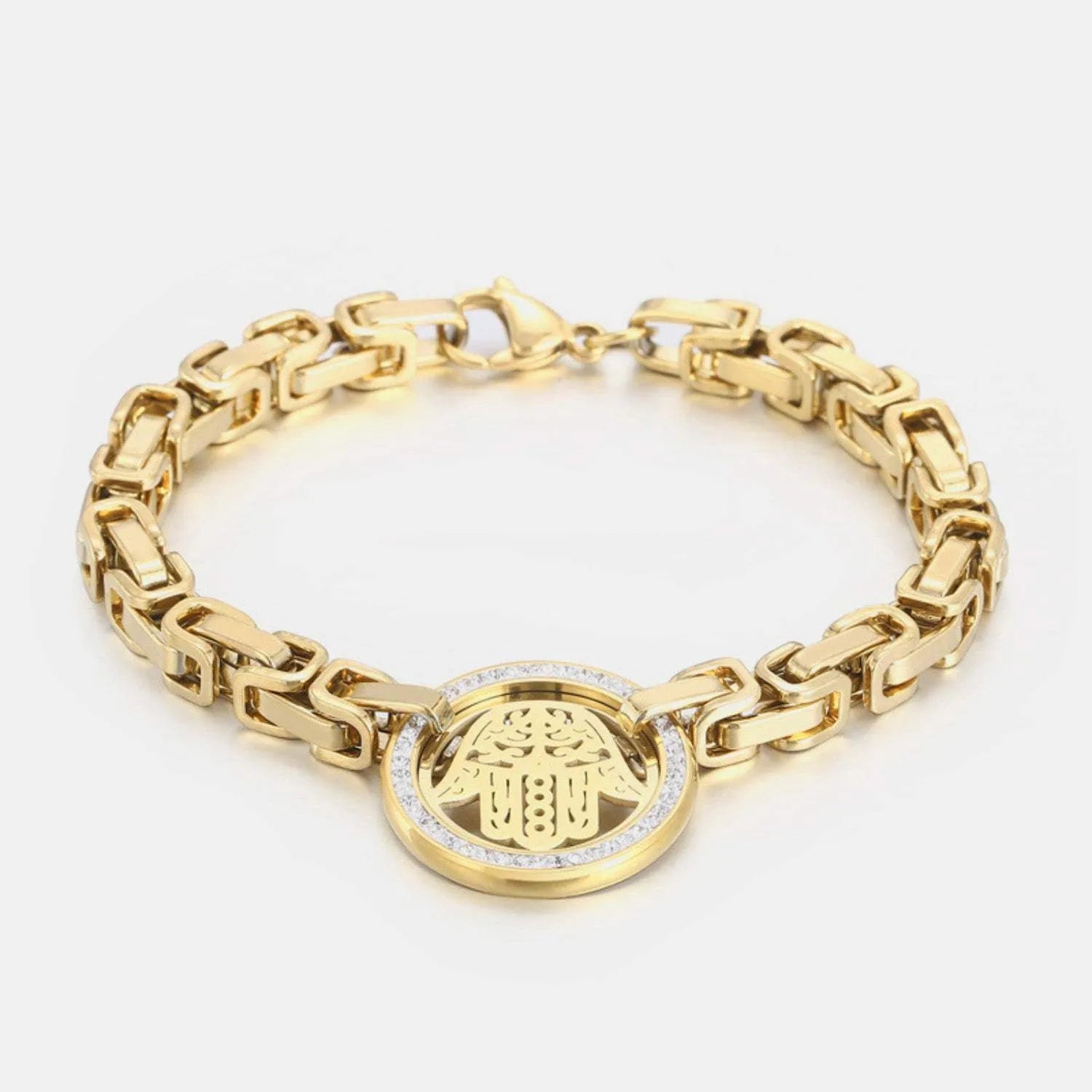Stainless Steel Zircon Chain Bracelet Gold One Size Bracelets - Tophatter Daily Deals