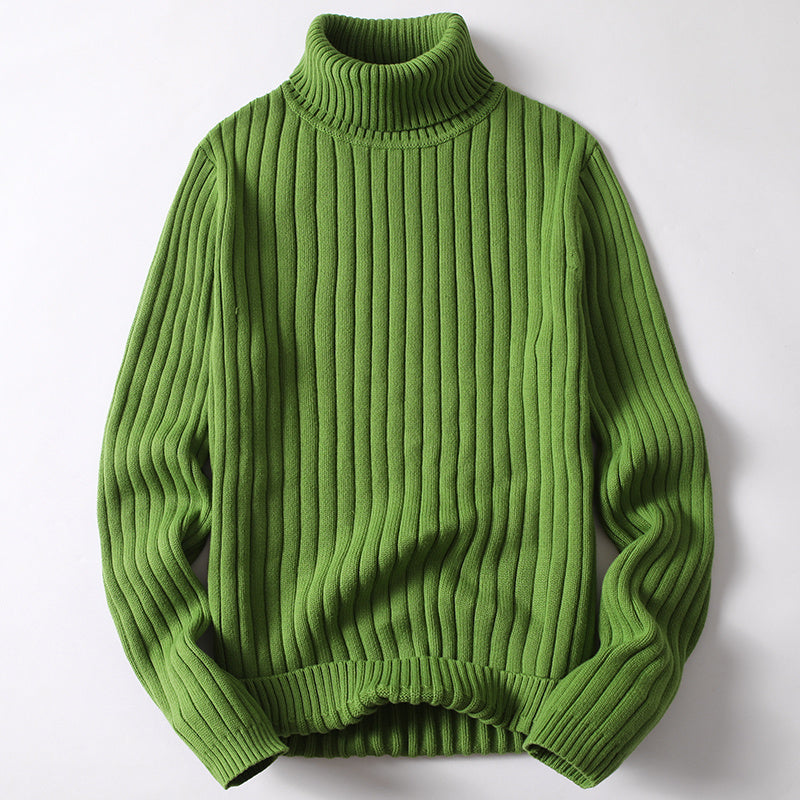 Warm Men Women Turtleneck Sweater - Slim Ribbed Knit Green 3D Changing Face Moving Picture Frame - Tophatter Daily Deals