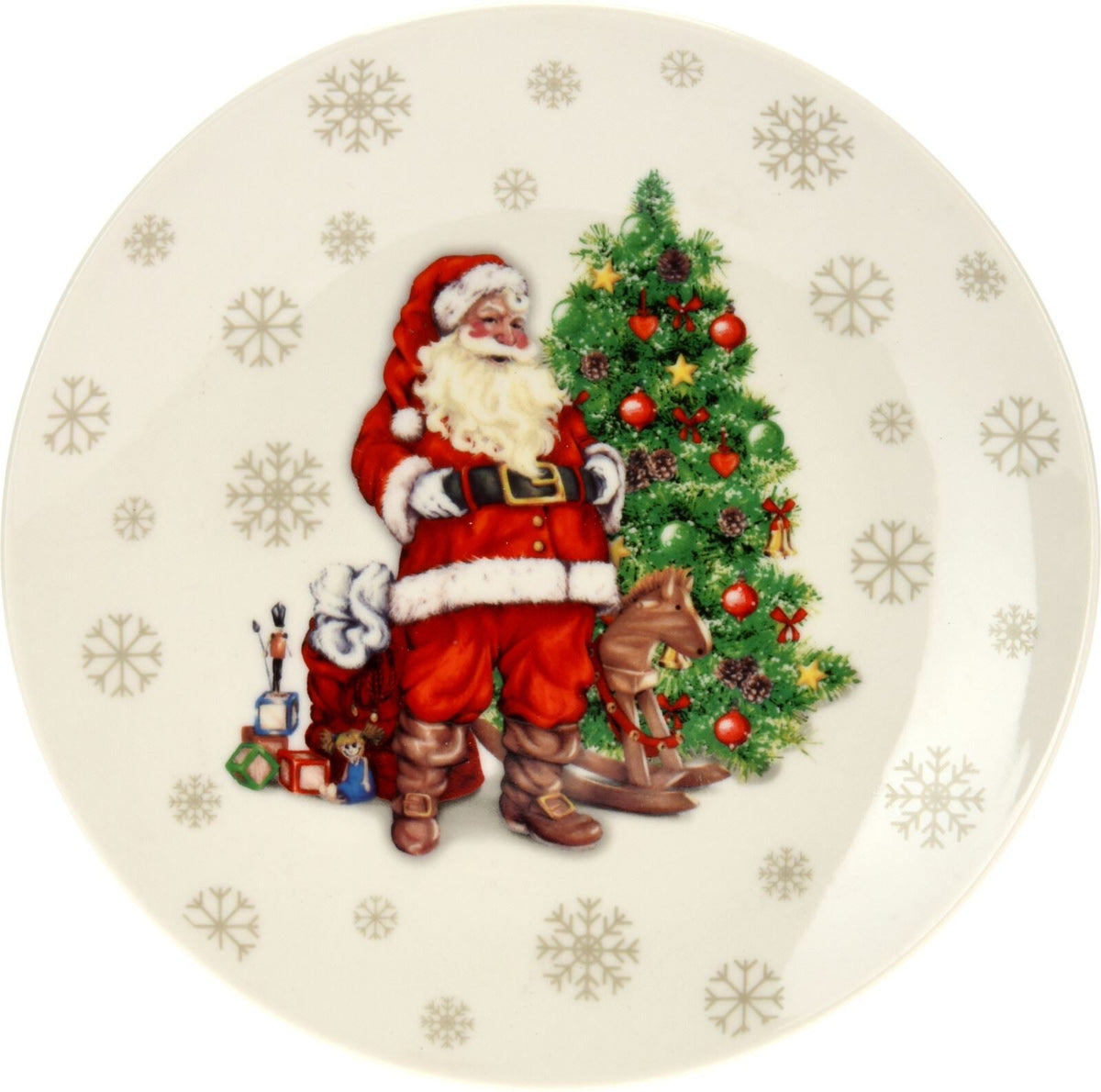 Small Santa Claus Christmas Plate | Ceramic Festive Side Plate Dish - 20cm Plate - Tophatter Daily Deals