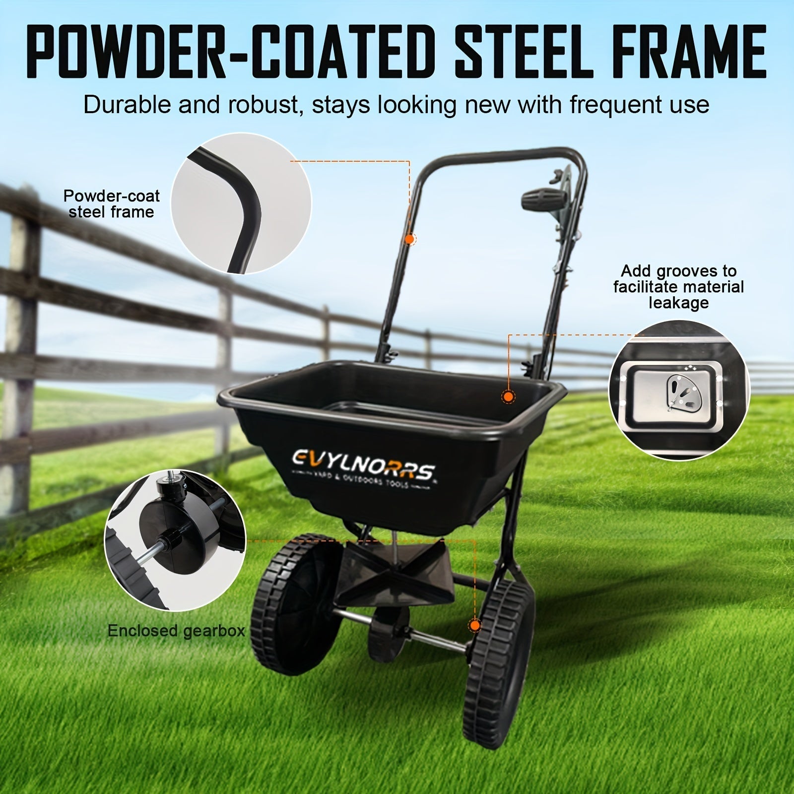 Broadcast Seed Spreader Walk-Behind Fertilizer Gardening Tools - Tophatter Daily Deals