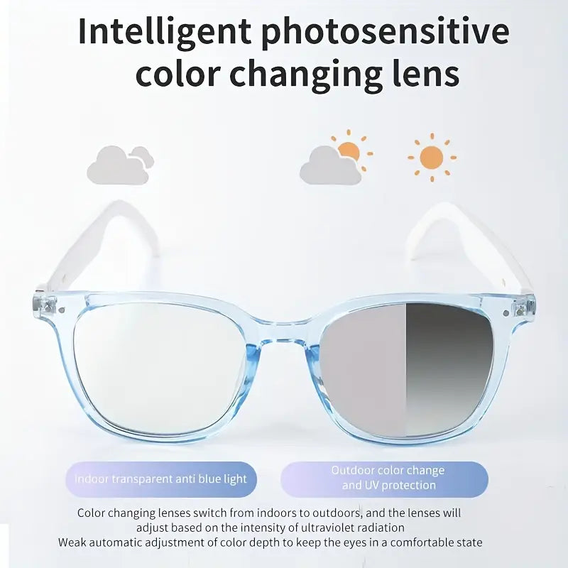 2025 Wireless Smart Glasses – Auto-Dimming, Touch Control, Hands-Free Audio Electronics - Tophatter Daily Deals