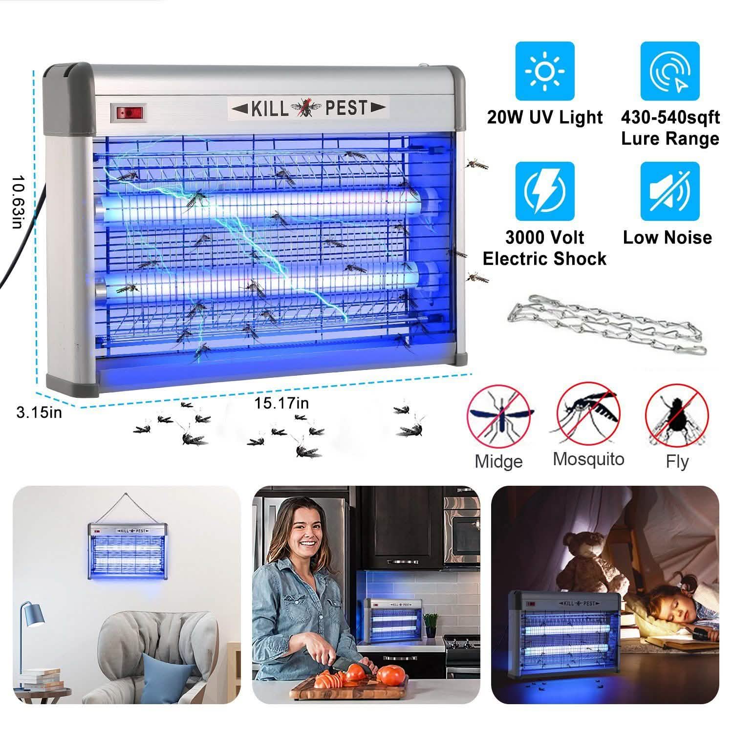20W Electric Fly Bug Zapper Mosquito Insect Killer Pest Control - Tophatter Daily Deals