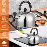 2.1 Quarts Stainless Steel Whistling Tea Kettle Stovetop Induction Gas Teapot Kitchen Tools & Gadgets - Tophatter Daily Deals