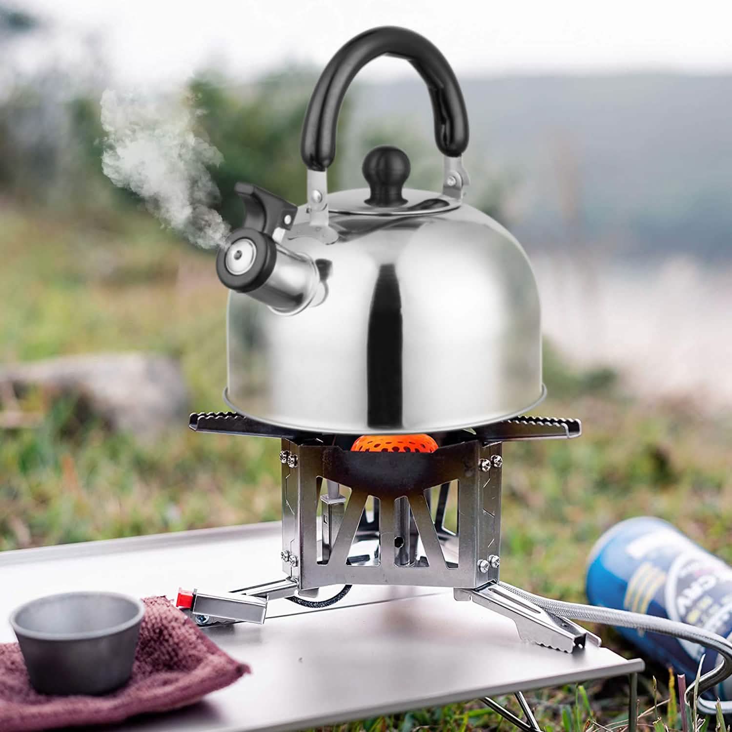 2.1 Quarts Stainless Steel Whistling Tea Kettle Stovetop Induction Gas Teapot Kitchen Tools & Gadgets - Tophatter Daily Deals