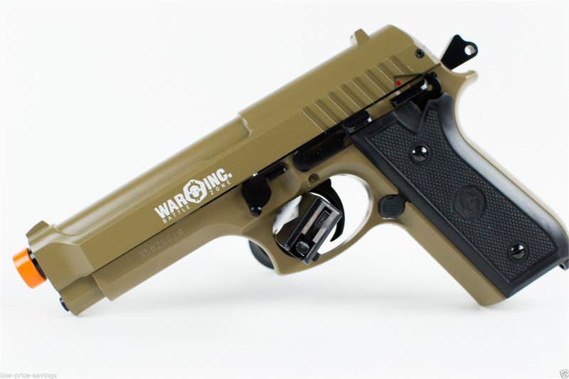 Full Metal Airsoft OD Green TAURUS M92 Heavy Weight Spring Hand Gun Collectible Weapons - Tophatter Daily Deals