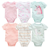 6-piece baby jumpsuit new short-sleeved baby clothes Combination 4 0 - Tophatter Daily Deals