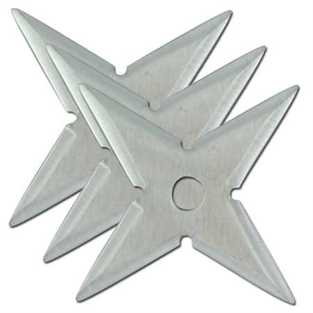 Naruto Metal Shuriken 3pcs Star Silver - TOPHATTER'S ARMORY DEALS Collectible Weapons - Tophatter Daily Deals