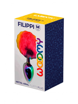 Wooomy Filippi Fluffy Rainbow Metal Anal Plug M Size 8 cm Insertable Length > Anal Range > Tail Butt Plugs - Tophatter Daily Deals