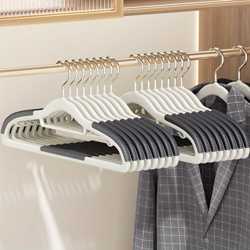 10-Pack: Heavy-Duty Plastic Anti-Skid Clothes Hangers Storage & Organization - Tophatter Daily Deals