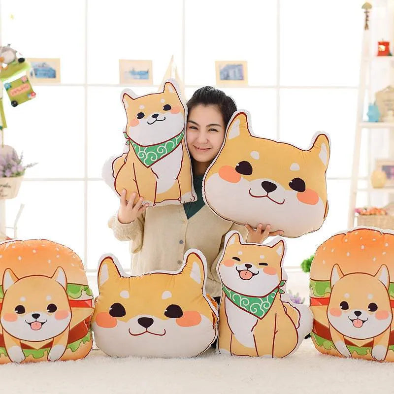 Shiba Inu Burger Print Doll Pillow Humidifier - Tophatter Daily Deals