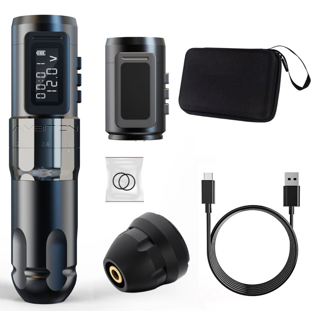 Adjustable Stroke Brushless Tattoo Pen Battery Pen High Power Silver double battery USB 0 - Tophatter Daily Deals