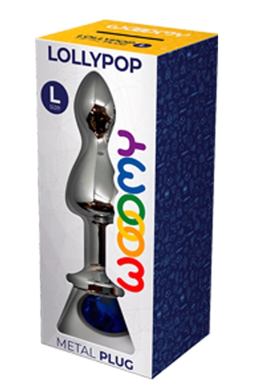 Wooomy Lollypop Double Ball Metal Plug Blue Large 10.5 cm by 3.5 cm > Anal Range > Jewel Butt Plugs - Tophatter Daily Deals