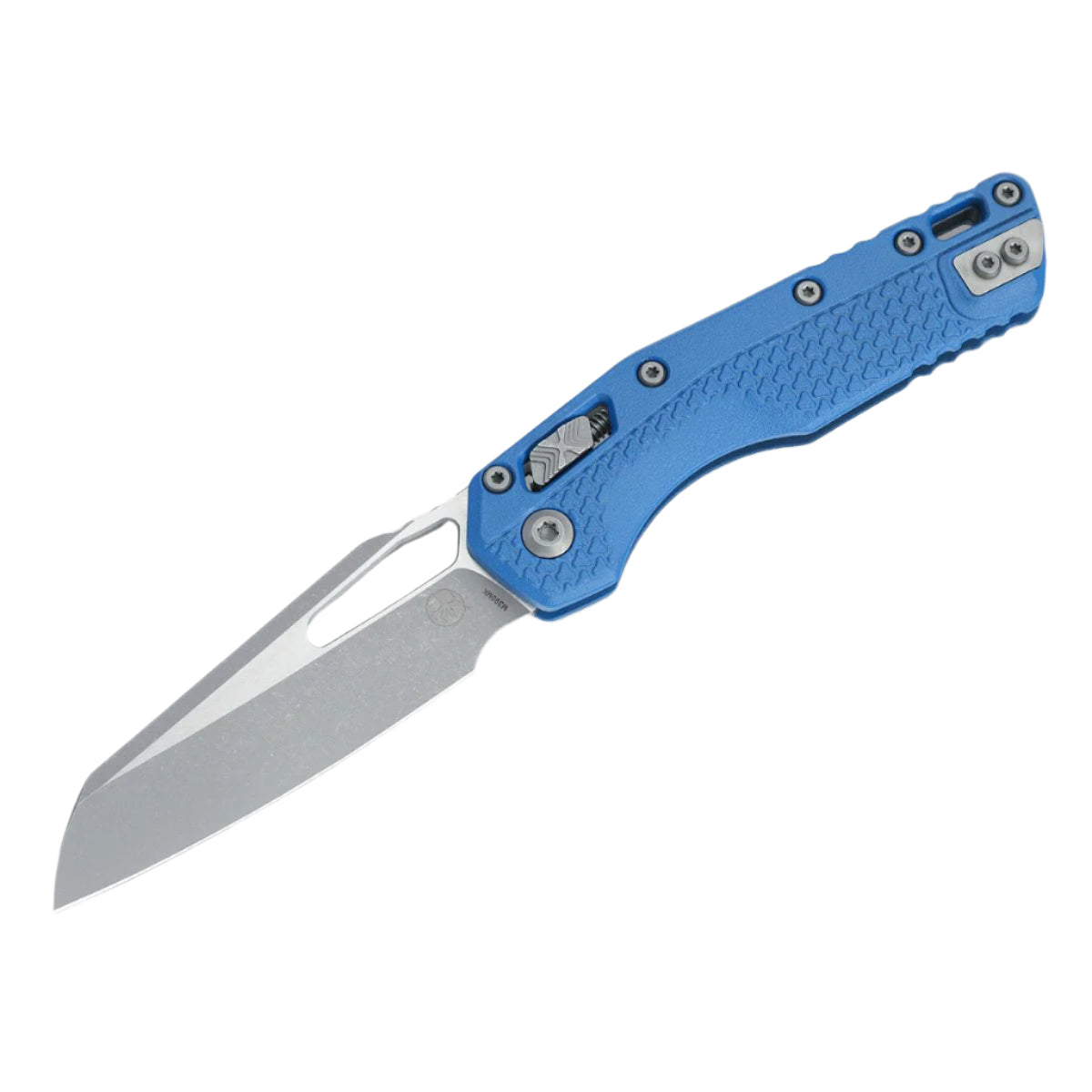 Microtech MSI - Injection Molded Blue Handle - Apocalyptic M390MK Blade - 210T-10APPMCBL Folding Knives - Tophatter Daily Deals