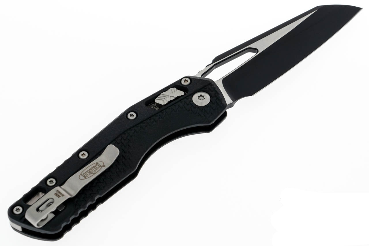 Microtech MSI - Injection Molded Black Handle - Black M390MK Blade - 210T-1PMBK Folding Knives - Tophatter Daily Deals