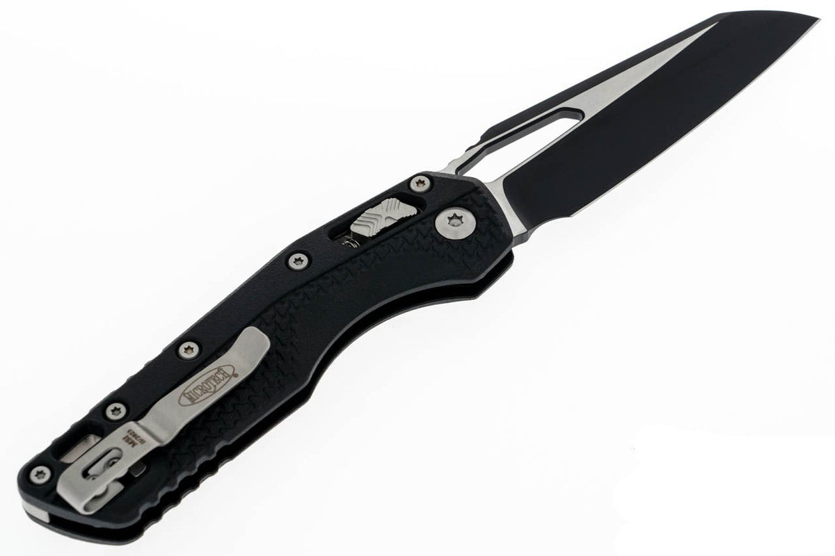 Microtech MSI - Injection Molded Black Handle - Black M390MK Blade - 210T-1PMBK Folding Knives - Tophatter Daily Deals