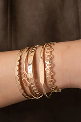 Gold Hollow Out Love Letter Heart Open Cuff Bangle 5pcs Bracelets - Tophatter Daily Deals