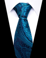 Men's Neckties - Formal Classic Patterned Tie (50 Style Options) Midnight Teal Paisley Belts & Ties - Tophatter Daily Deals