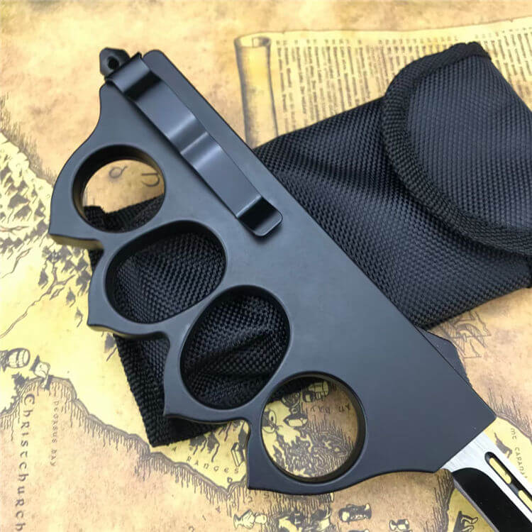 1918-style boxing gloves with a straight punch and a knife at the ready-GS06 Pocket Knives - Tophatter Daily Deals