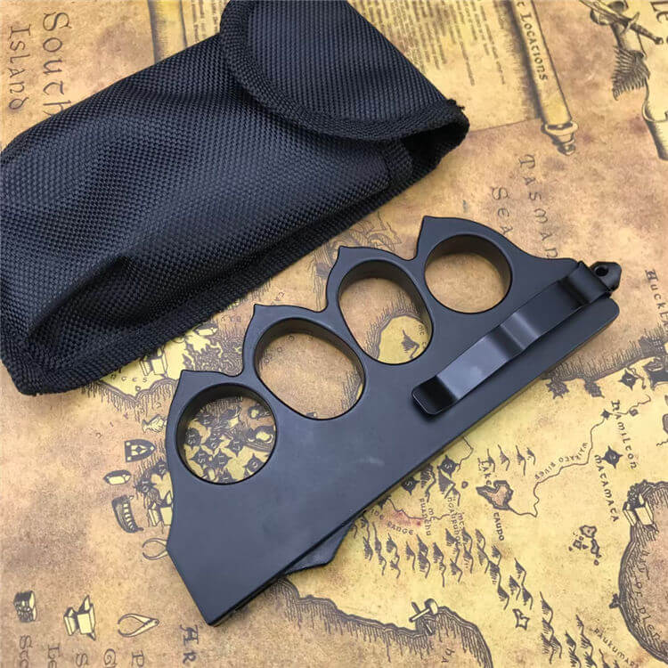 1918-style boxing gloves with a straight punch and a knife at the ready-GS06 Pocket Knives - Tophatter Daily Deals