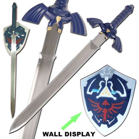 Zelda Princess Hyrule Link Master Hylian Shield Plaque and Sword - TOPHATTER'S ARMORY DEALS Collectible Weapons - Tophatter Daily Deals
