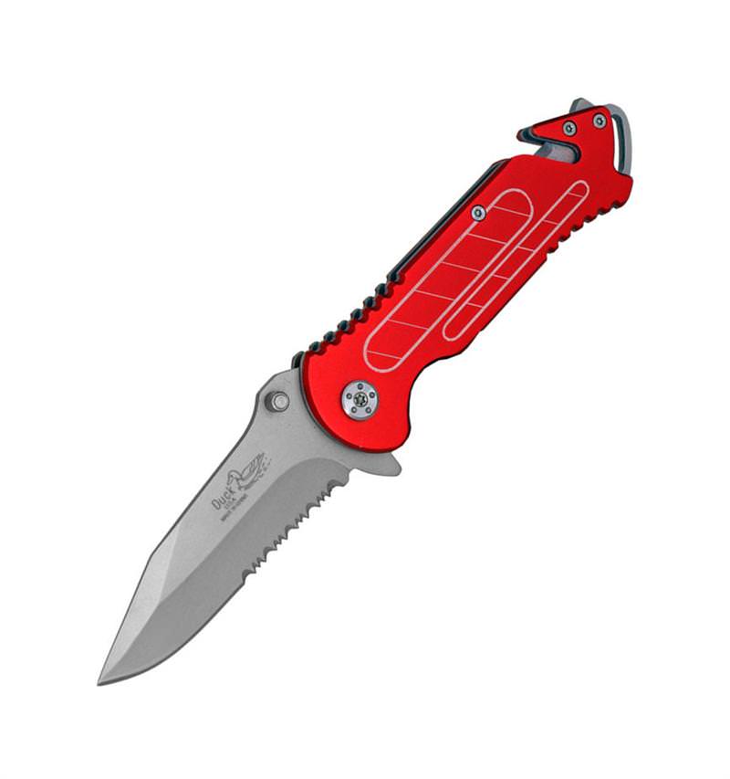 Extreme Rescue Folder Spring Assisted Knife - Red - TOPHATTER'S ARMORY DEALS Collectible Weapons - Tophatter Daily Deals
