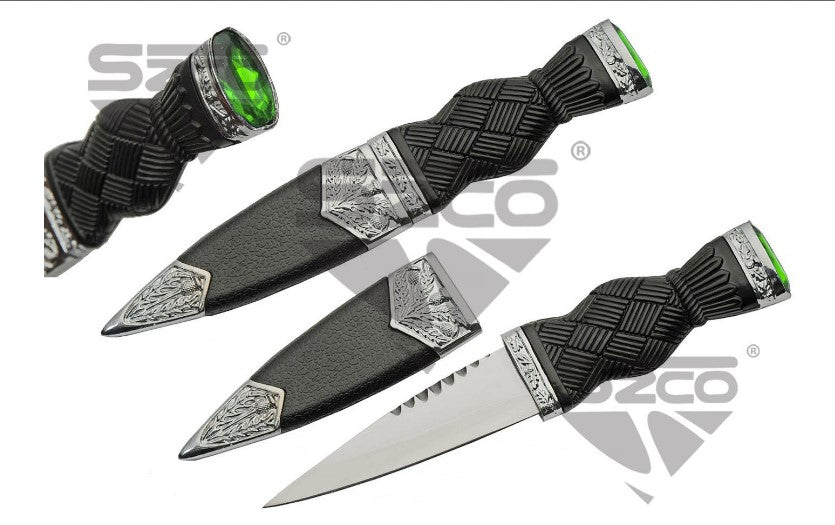 EMERALD SCOTTISH DIRK (SGIAN DUBH) DAGGER - Tophatter Daily Deals