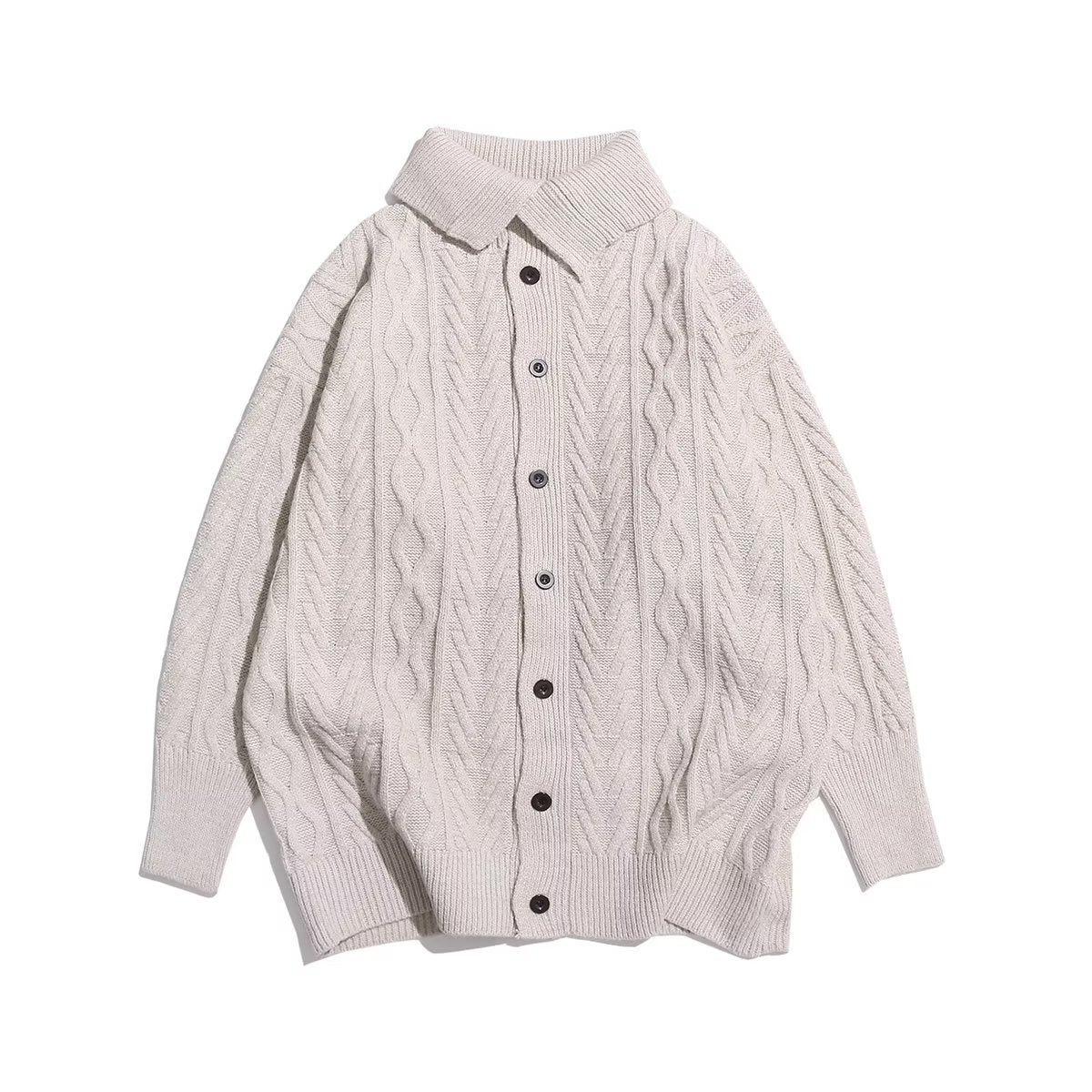 Warm Relaxed Men's Cardigan - Cable Twist Knit, For Fall 3D Changing Face Moving Picture Frame - Tophatter Daily Deals