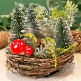 Christmas Tree Tealight Candle Holder | Pinecone & Toadstool Centrepiece - 12cm Candle Holder - Tophatter Daily Deals
